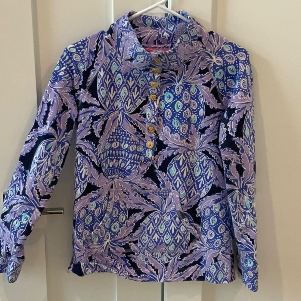 Lilly Pulitzer Purple and Blue Patterned Top